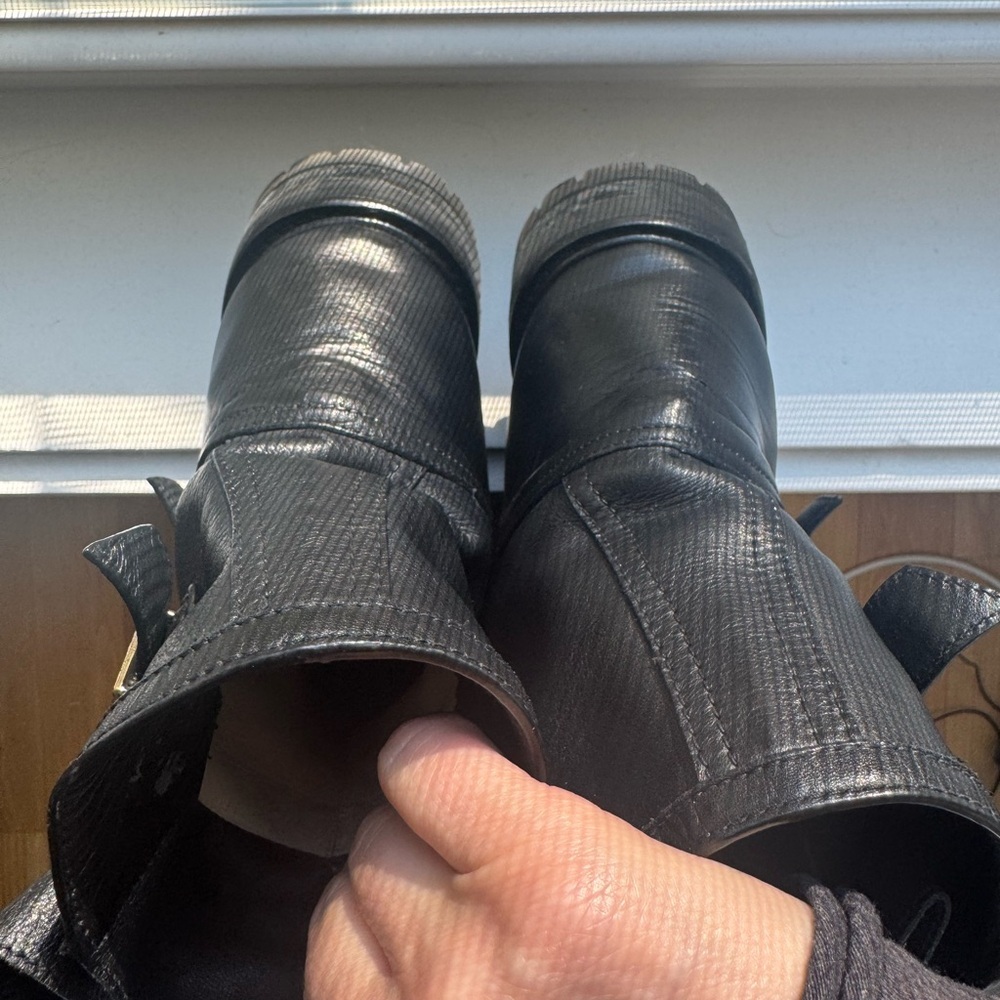 Jimmy Choo Women’s Black Leather Moto Boots - Picture 7 of 16